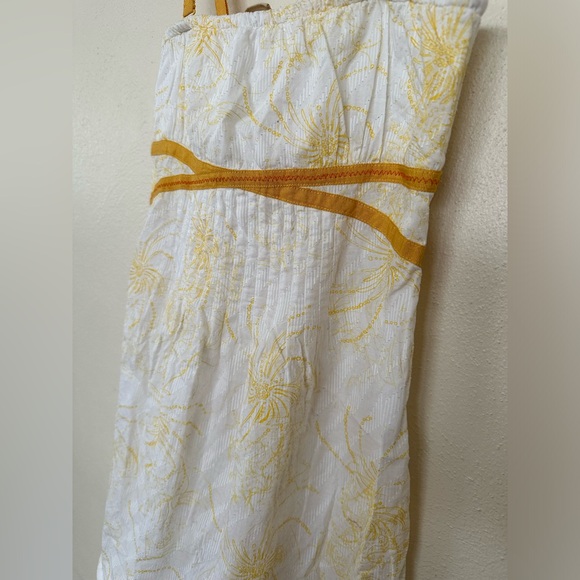 Free People "Dreamer" Yellow Ribbon Cotton Sundress Size 0 - Picture 6 of 11
